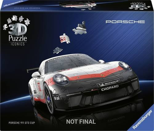 Ravensburger Iconics Porsche 911 GT3 Cup 3D Puzzle Rennfahrzeug - Bild 1
