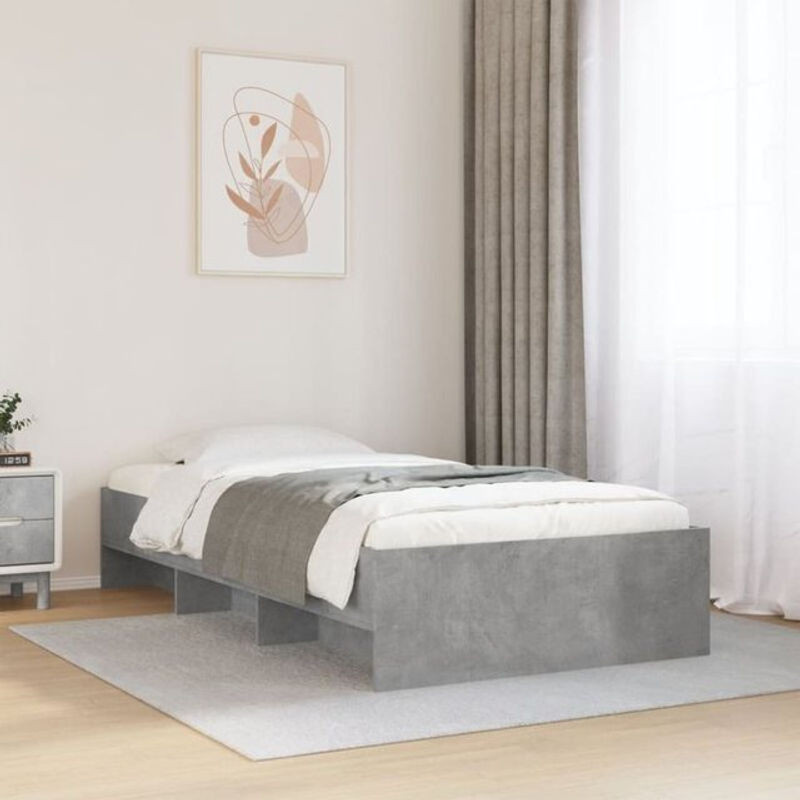 Vidaxl Einzelbett aus Holzwerkstoff in Grau, B: 75 cm, L: 190 cm - Bild 1