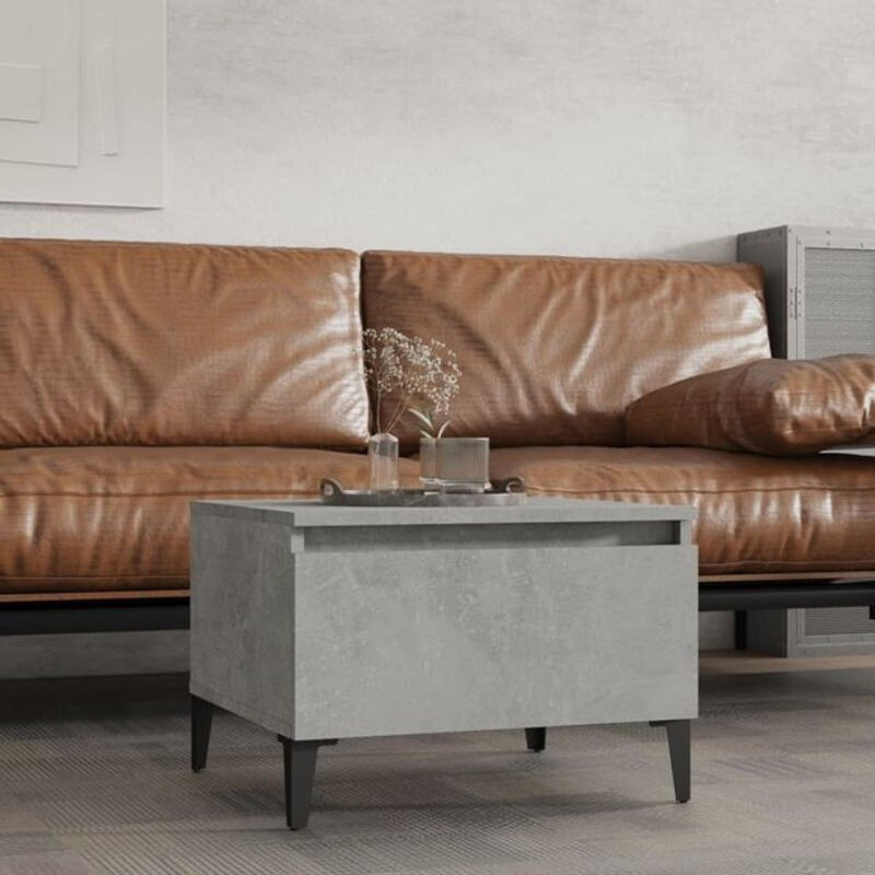 Vidaxl Beistelltisch in Grau im Industrial Design aus Holzwerkstoff und Metall, B/T/H: 50 x 46 x 35 cm - Bild 1