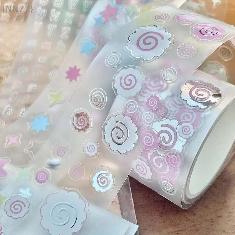 Dekoratives PET Washi Tape mit Alphabet, Sternen, Klee und Fisch Motiven in Multicolour für DIY Planer und Tagebuch Gestaltung - Bild 3