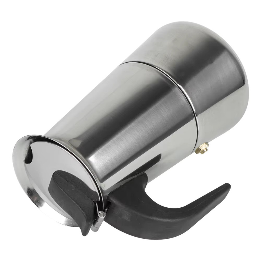 Edelstahl Moka Kaffeemaschine für Espresso, Mokka und Latte in Silber - Bild 3