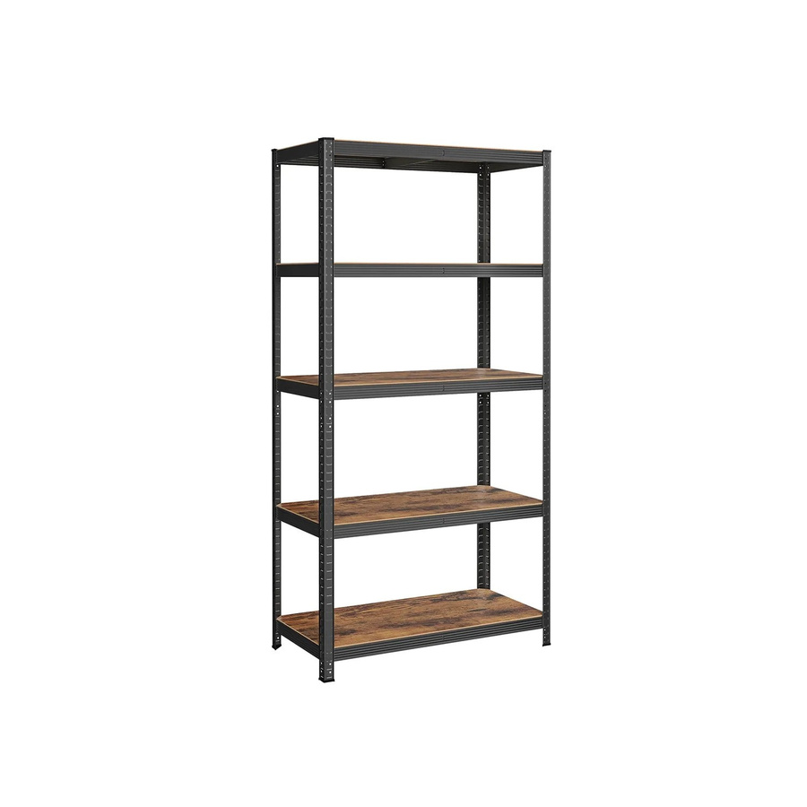 Songmics Standregal in Braun-Schwarz mit verstellbaren Regalböden im Vintage-Stil, B/T/H: 100 x 50 x 200 cm - Bild 2
