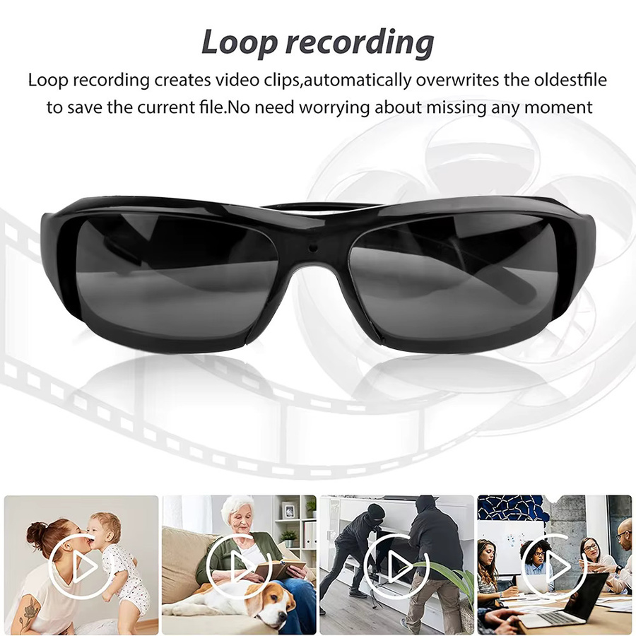 Occkic Mini Brillen Kamera HD 1080P Tragbarer DV DVR Video Recorder für Sport und Sicherheit in Schwarz - Bild 2