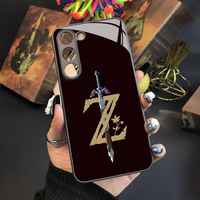 Handyhülle im Cartoon Anime Zelda Design für Samsung Galaxy S24 S23 S22 S21 S20 A24 A34 A54 A53 Note20 M54 FE Ultra Plus in Schwarz - Bild 1