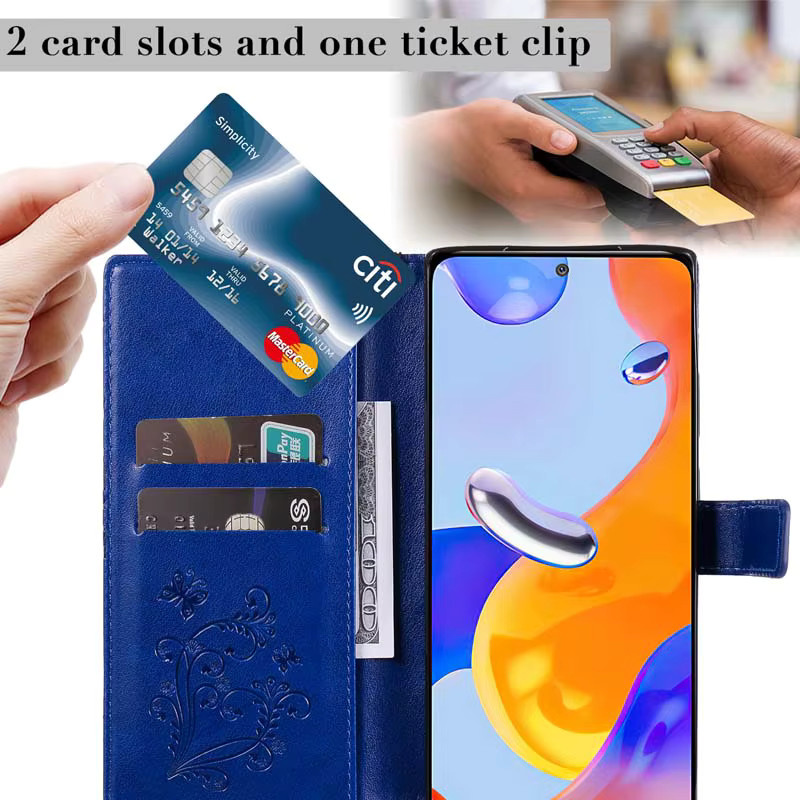 Leder-Handyhülle als Flip Wallet für Xiaomi Redmi Note 12 12S 12C und Poco C65 X6 F6 M6 Pro in Gold - Bild 4
