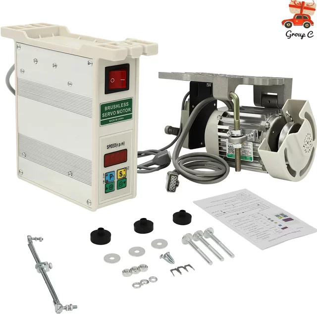 Bymaocar Elektrischer Nähmaschinenmotor 600 W, bürstenloser Industriemotor in Silber, 220 V, 4500 U/min, geräuscharm und energiesparend - Bild 1