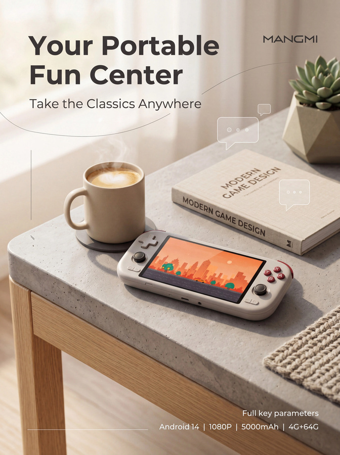 MangMi Air X Tragbare Spielkonsole in Grau mit 5,5 Zoll IPS-Touchscreen, Android 14 und 5000 mAh Akku - Bild 6