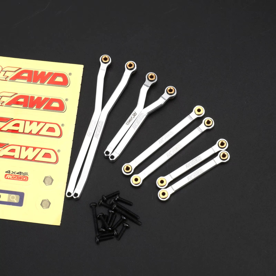 RCAWD Spurstange Gestänge Set, 8-teiliges Set, 1:18, Schwarz, Metall - Bild 2