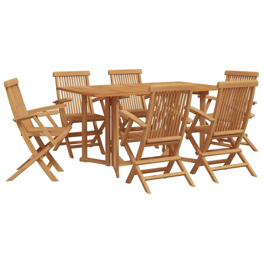 vidaXL 7-teiliges Garten-Essset aus Akazienholz in Braun mit rechteckigem Tisch - Bild 2