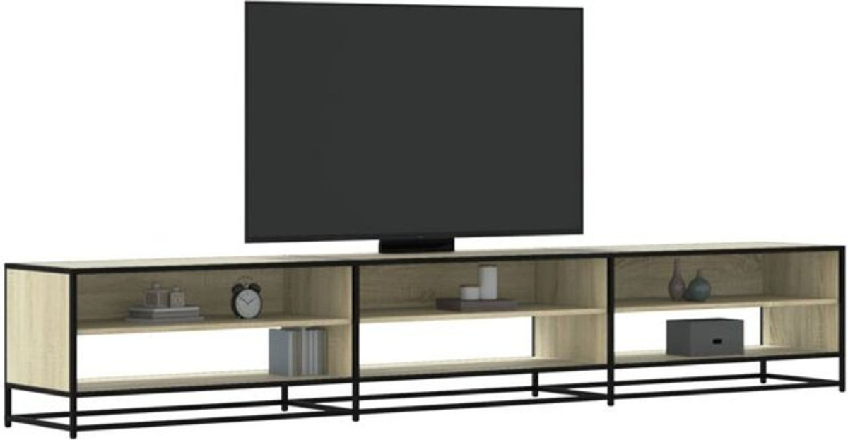 TV-Schrank vidaxl im Industrial-Design aus Holzwerkstoff und Metall, Farbe Eiche Natur Braun, B/T/H: 270 x 40 x 46 cm - Bild 1