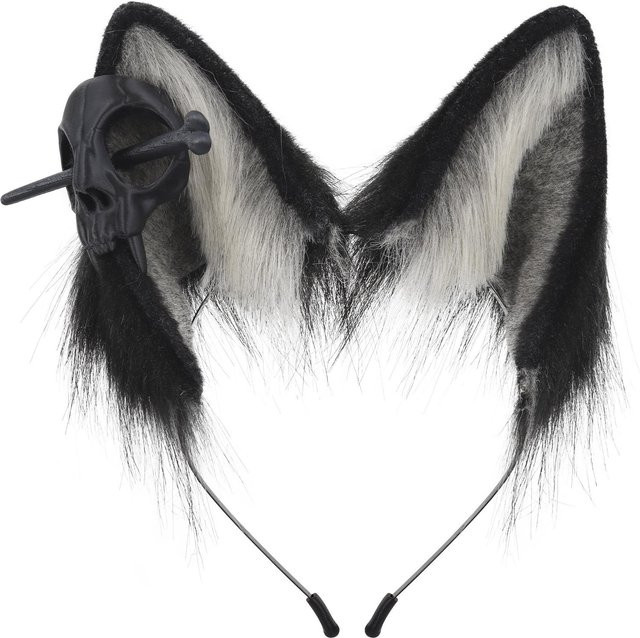 YIRAN Stirnband Tier Fuchs Wolf Hund, Zubehör, Grau - Bild 1