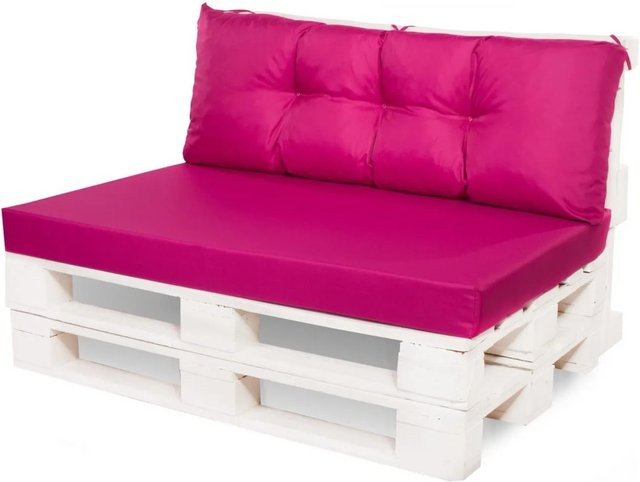 Setgarden Mix Palettenkissen Set in Rose mit Sitzkissen und Rückenkissen, B/T/H: 120 x 60 x 10 cm und 120 x 40 cm - Bild 1