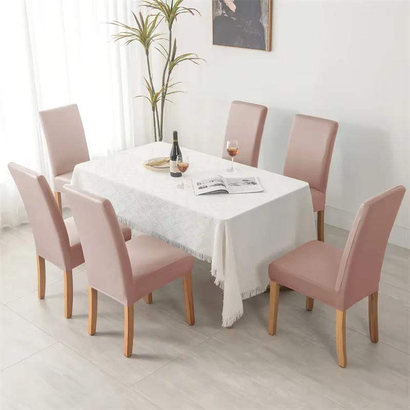 Yupartex Esszimmer Stuhl Schonbezug aus Kunstleder, wasserabweisend und fleckbeständig, elastisch, Farben: Grau oder Weiß - Bild 2