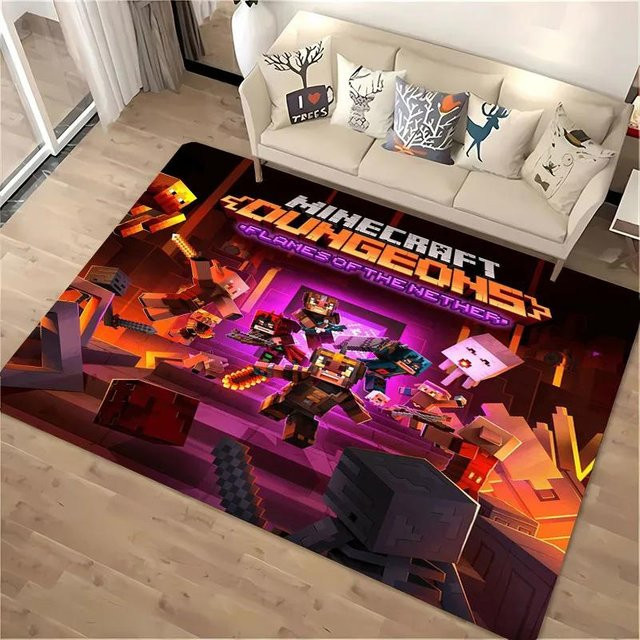 Minecraft 3D-Druck Teppich AISILK MOON, rutschfest und waschbar, B/B: 80 x 120 cm, Mehrfarbig - Bild 1