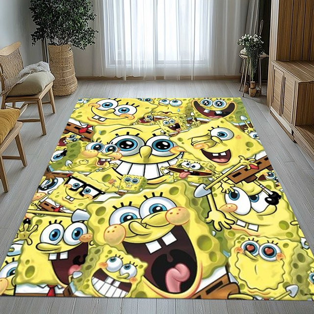 Potdemiel SpongeBob und Patrick Star Cartoon-Teppich, rutschfest und weich, mehrfarbig, für Wohnzimmer, Schlafzimmer oder Kinderzimmer - Bild 1