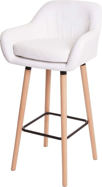 MCW Barhocker Vaasa T381 in Weiß mit Kunstleder und Buchenholz - Bild 1