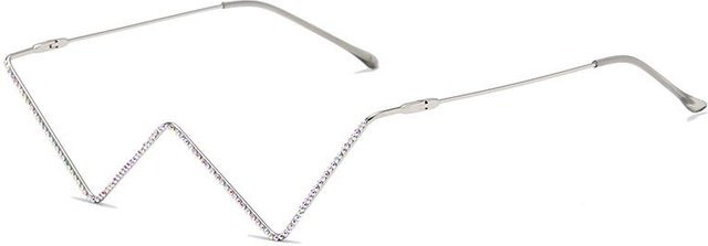 KAMMPT Korrektionsbrille Halbrand, W-förmig, Strasssteine, Metall, Silber, Damen - Bild 1