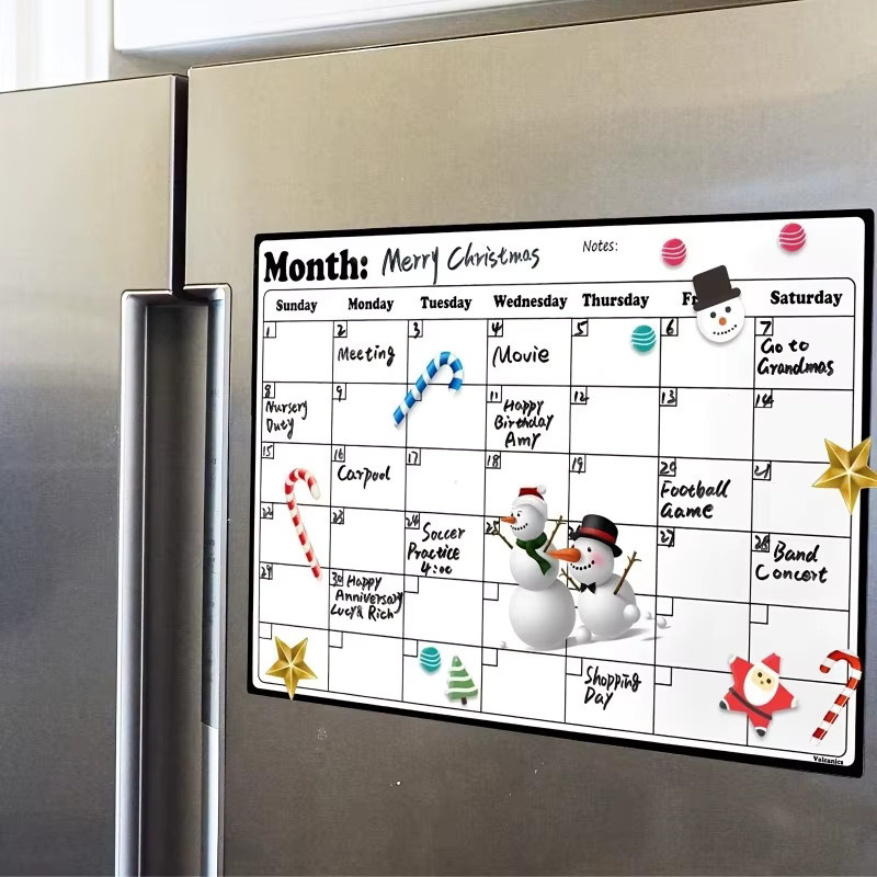 2 Stück magnetische Kühlschrankaufkleber als Whiteboard Wochenplaner in Weiß zum Beschreiben und Löschen - Bild 2