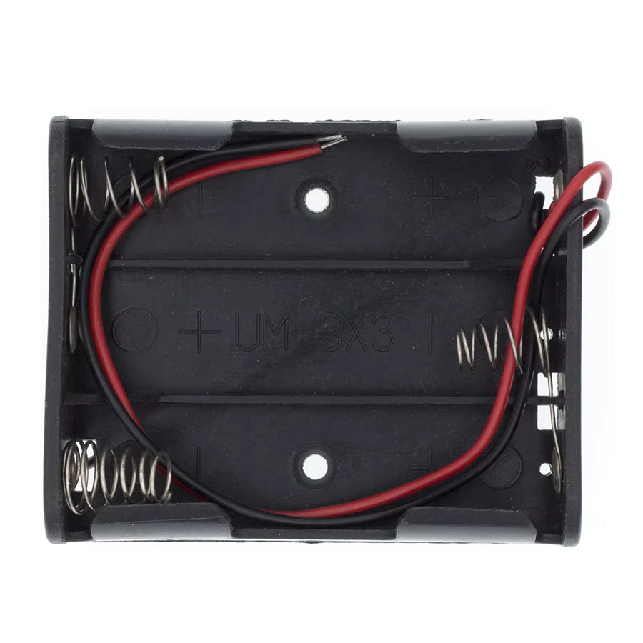 TENSTAR ROBOT Kunststoff-Batteriehalter für AA/18650 mit Kabel und Clip, schwarz - Bild 3