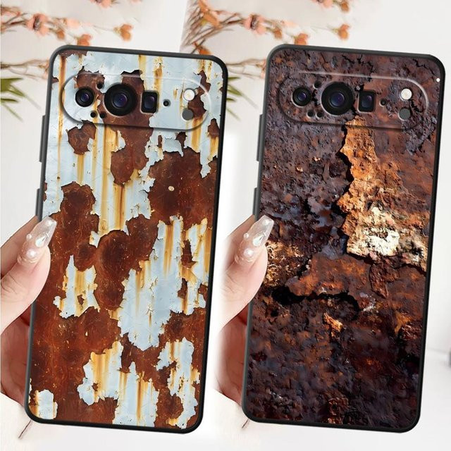 Handyhülle für Google Pixel 8a 7a 6a 9 Pro XL 9a 6 7 8 Pro mit Retro Rost Design in Schwarz und Multicolour Soft Shell - Bild 1