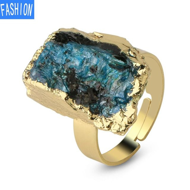 S Jewelry Maker Ring Naturkristall Kyanit, Schwarzer Turmalin, Damen - Bild 1