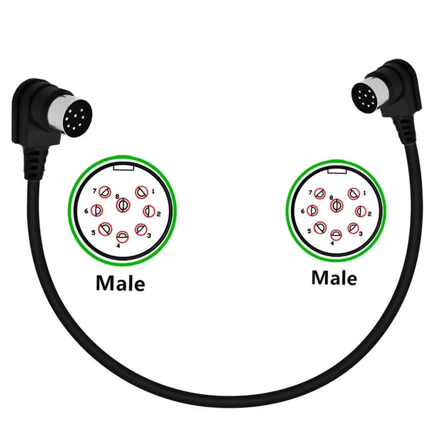Bang & Olufsen B&O PowerLink Audiokabel mit 8-Pin-DIN-Steckern in 90-Grad-Winkel, Schwarz - Bild 4