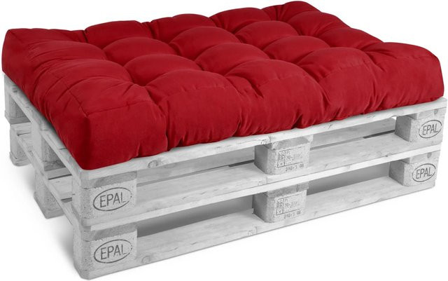 Beautissu ECO Style Palettenkissen Sitz in Rot, B/T/H: 120 x 80 x 15 cm - Bild 1
