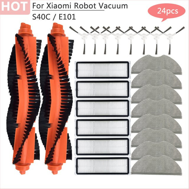 Zubehör-Set für Xiaomi Roboterstaubsauger S40C E101 mit Hauptseitenbürste, Wischtuch und HEPA-Filter Ersatzteile - Bild 1