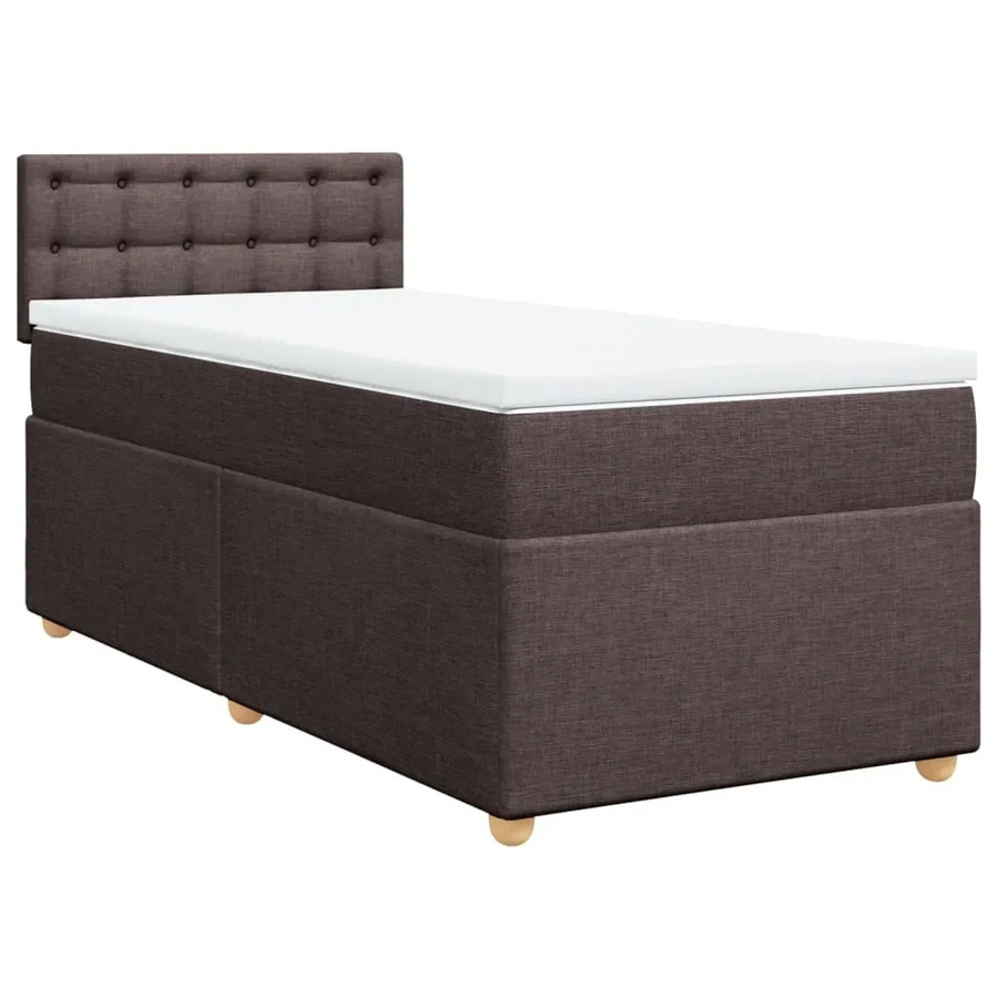 vidaXL Boxspringbett mit Matratze Hybrid-Design in Dunkelbraun, B/T: 90 x 190 cm - Bild 2