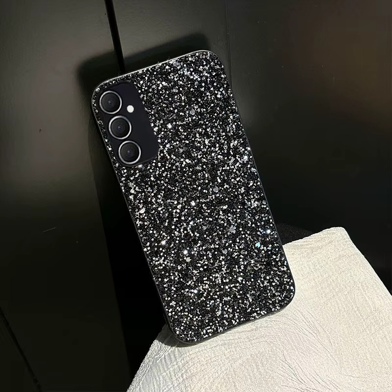 Luxus TPU Handyhülle mit Schwarz Glitter und Strass für Samsung Galaxy A14 A15 A16 A34 A35 A36 A54 A55 A56 A71 A72 A73 4G/5G - Bild 5
