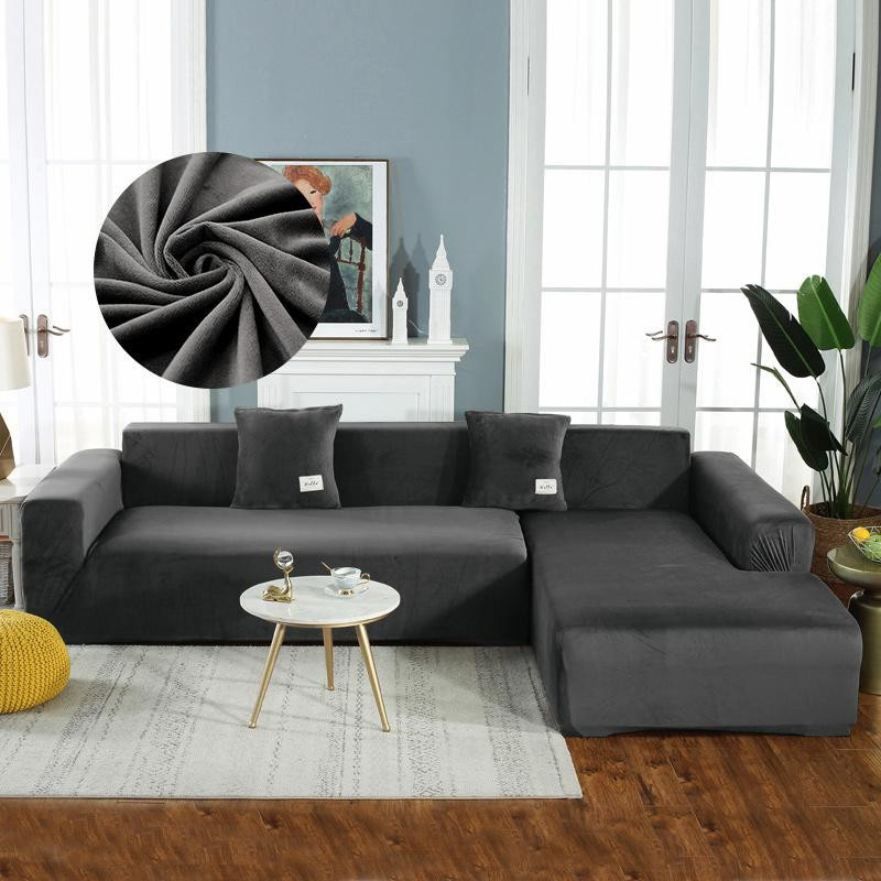 Leorate Samt-Sofahülle für 2-Sitzer Sofas, weiche und dicke Schutzhülle aus Polyester, rutschfest und waschbar - Bild 1