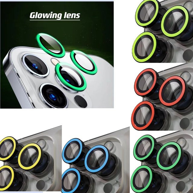 Leuchtendes Kameraringglas für Apple iPhone 15 14 Pro Max 13 Pro 11 Mini als Kameraobjektivschutz in Grün - Bild 1