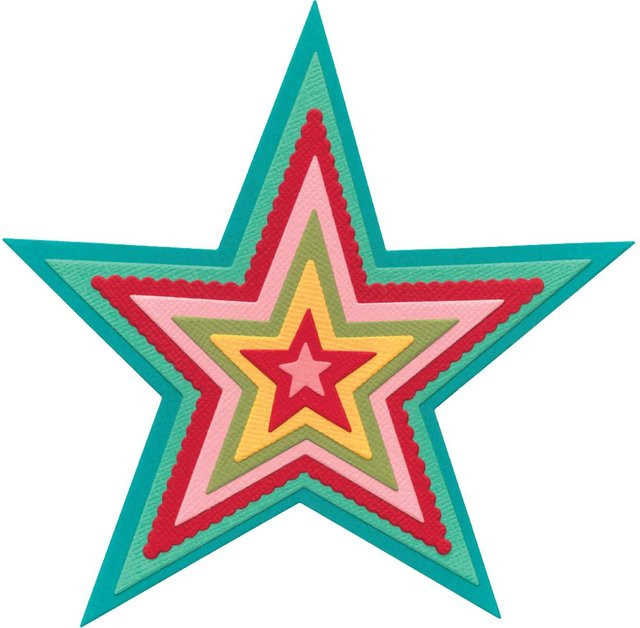 Sizzix Framelits Stanzschablone Stars in Silber aus Metall - Bild 1