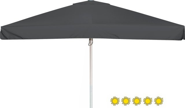 Doppler Sonnenschirm Telestar mit Windventil und Volant, anthrazit, B/T: 400 x 400 cm - Bild 1