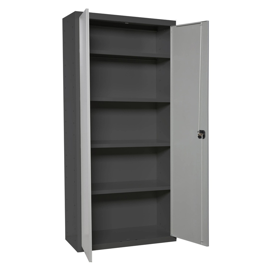 PROREGAL Stahlschrank AMEGO Metallschrank mit Flügeltüren und 4 Fachböden in Grau-Anthrazit, Höhe: 180 cm, Breite: 60 cm, Tiefe: 40 cm - Bild 2