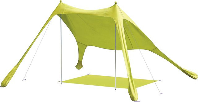 Outsunny Klappbares Strandzelt mit Strandmatte in Gelbgrün, UPF50+, Aluminiumstangen, B: 208 cm, T: 200 cm - Bild 1