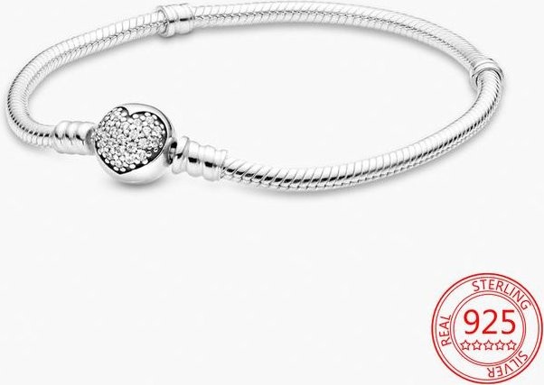 Allbestart Armreif 925 Silber, Zirkonia, Herzförmig, Damen, 21cm - Bild 1