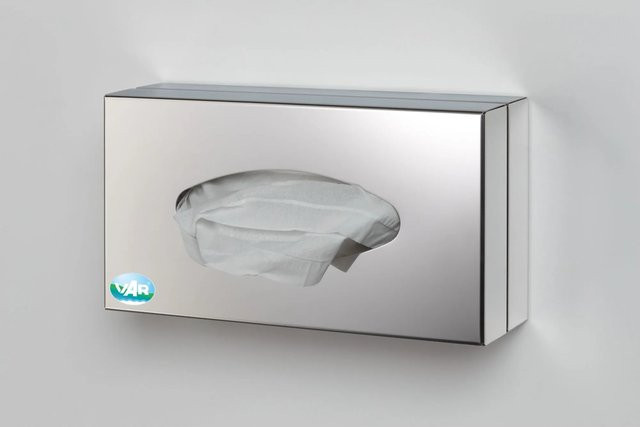 PROREGAL Wandhalterung für Handschuhe und Handtuchbox, 1 Fach geschlossen, Edelstahl Silber, H x B x T: 7,5 x 26 x 14 cm - Bild 1