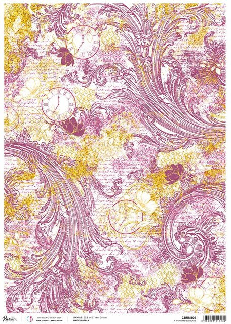 Motiv-Strohseide Ciao Bella Ethereal - Elements in Violett und Multicolour, Format A3 - Bild 1