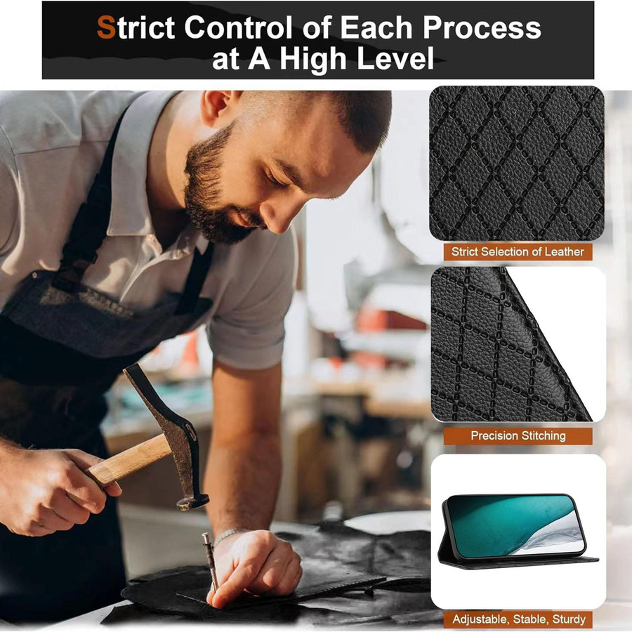 Magnetische Leder-Handyhülle mit Geldbörse für Xiaomi 15 14 14T 13 13T 12 12T 11 11T Pro Ultra Lite 5G in Schwarz - Bild 4