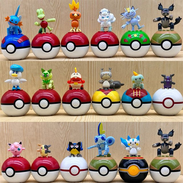 Bandai Pokemon Megsase Construx mit Pokeball Treecko Mudkip Litten Sprigatito Sobble, Mini-Figur, Einzelfigur - Bild 1