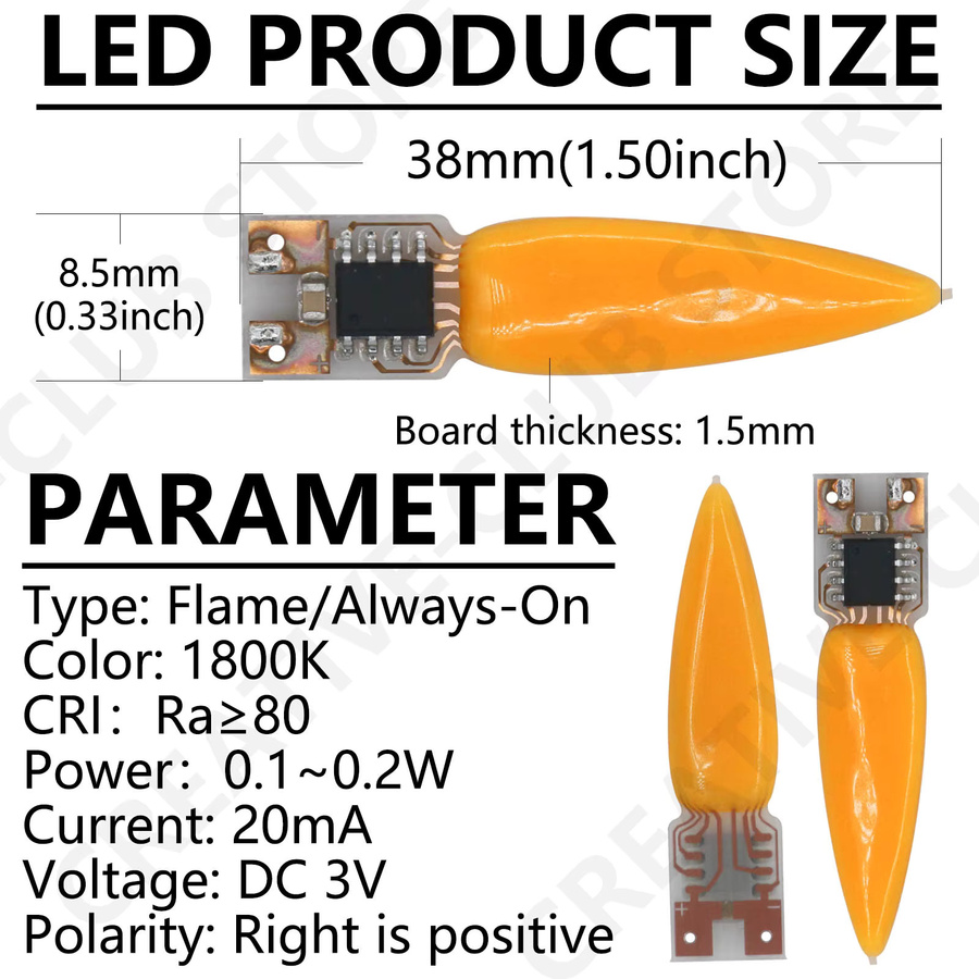 DT&ZM LED-Docht für LED-Kerzen mit flackerndem Effekt in Orange, 3 V, 2 Modi für DIY-Kerzenlicht-Zubehör - Bild 2