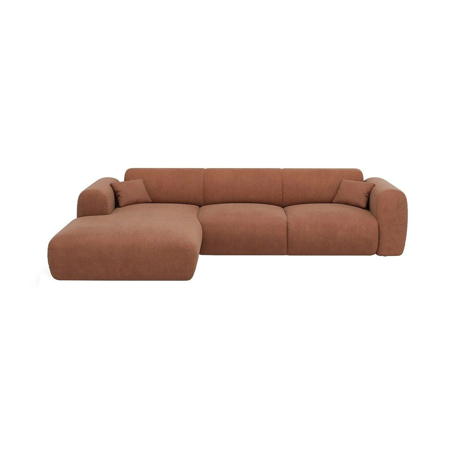 Maison Céphy Sofa Pogni in Terracotta, L-Form mit Samt-Stoff, Breite: 280 cm - Bild 2