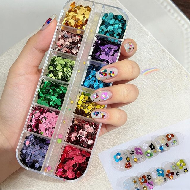 MAFANAILS Nagelglitzer Pailletten, Bunt, Rund, Glänzend - Bild 1