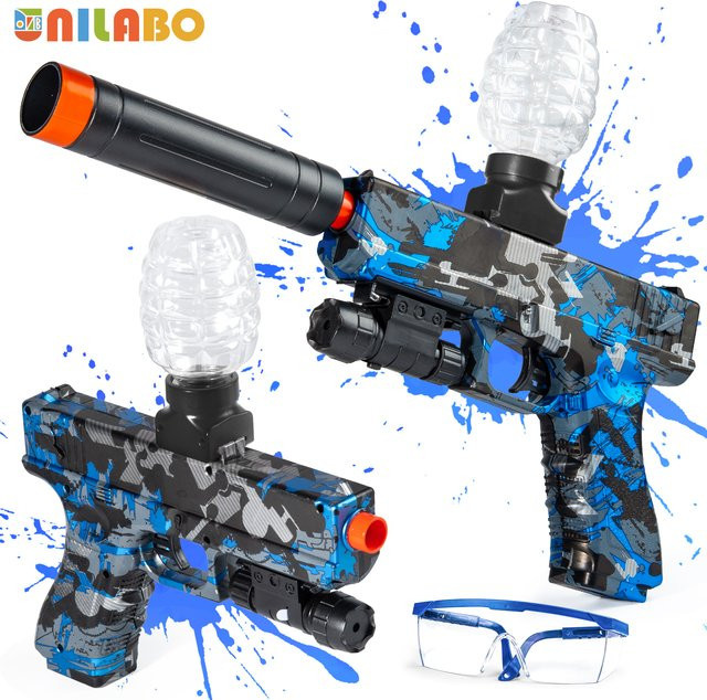 unilabo Elektrisches Blaster-Pistolenspielzeug, Blau, Bunt / Mehrfarbig, Kunststoff - Bild 1