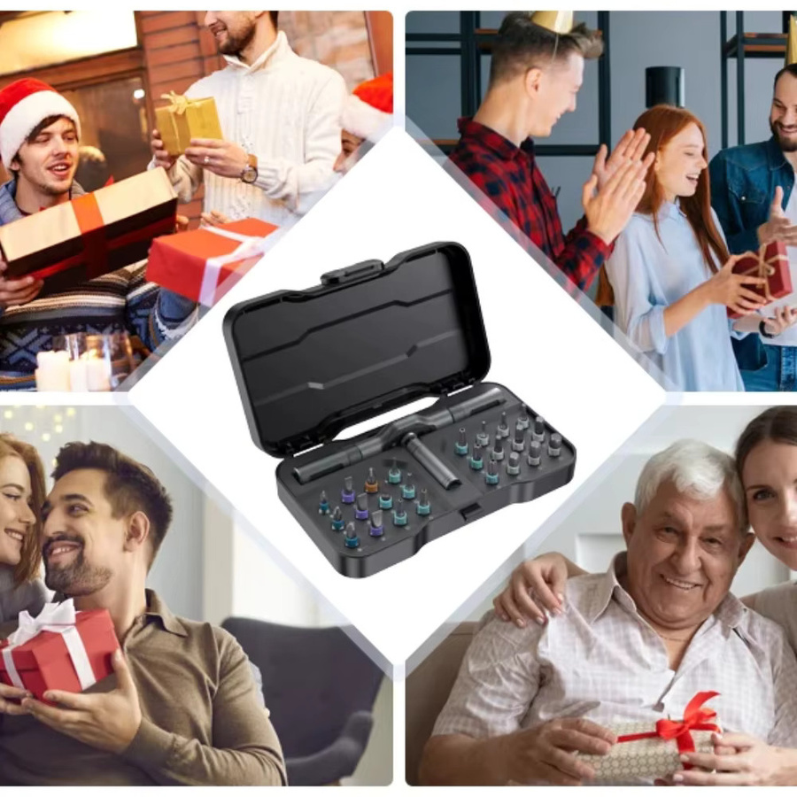 VMAN Pro 24/30-in-1 magnetisches Ratschenschraubendreher-Set in Schwarz mit Torx und Phillips Bits für die Präzisionsreparatur von Elektronik und Smartphones - Bild 4
