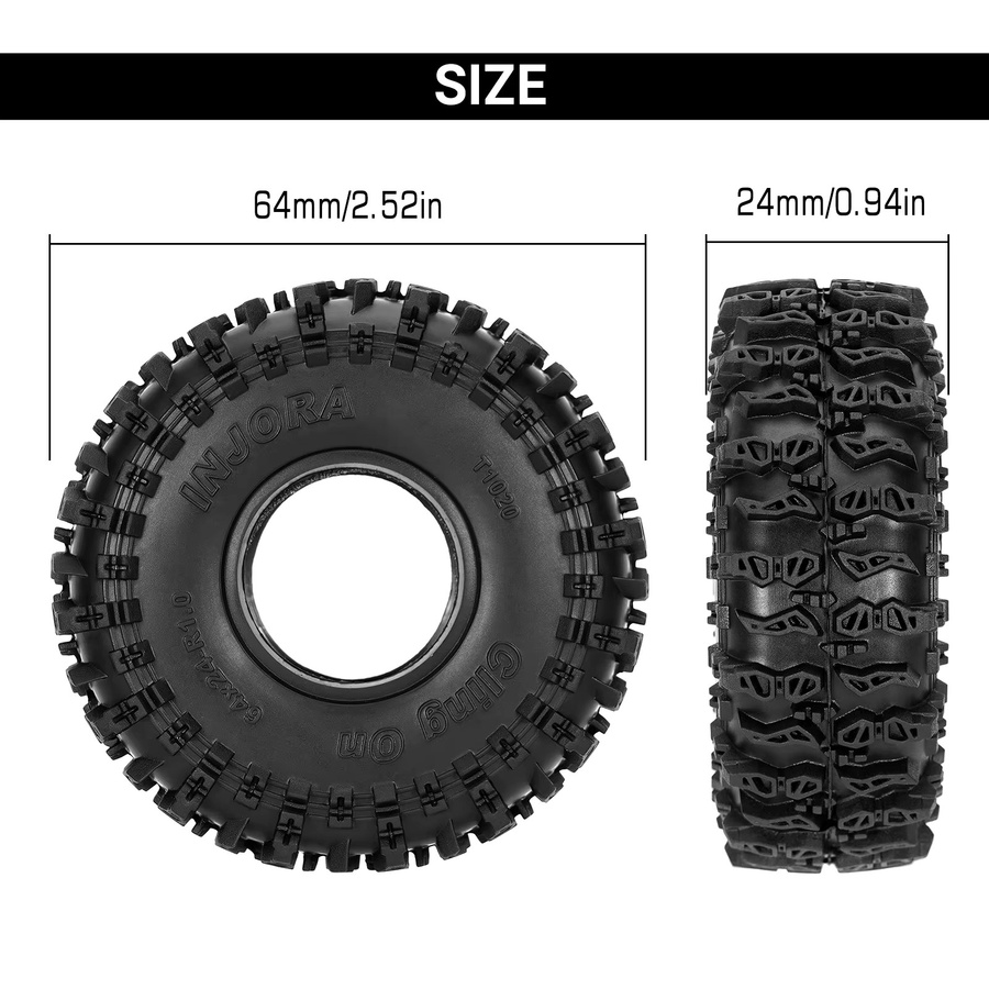 INJORA S5 1,0" Frischhaltereifen 64*24mm für 1/18 1/24 RC Crawler - Bild 2