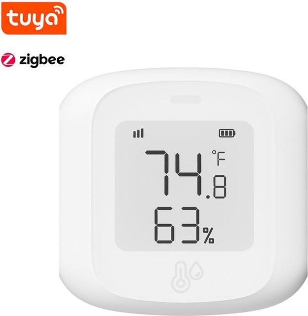 Tuya ZigBee Smart Home Temperatur- und Feuchtigkeitssensor mit App-Steuerung in Weiß - Bild 1