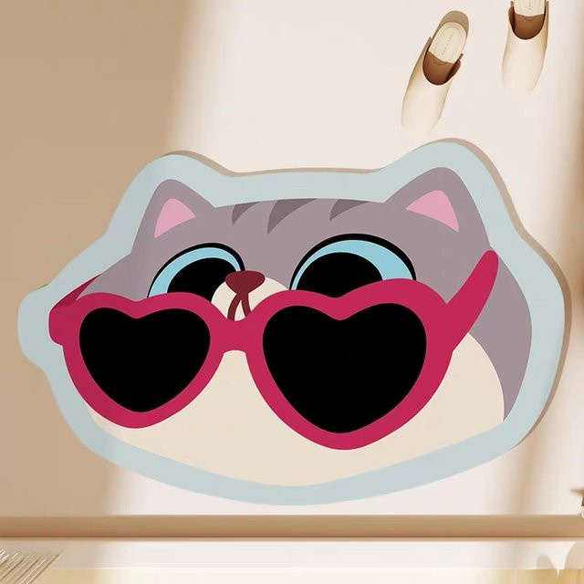 VIKAMA Badezimmer Matte mit Cartoon-Design, saugfähig, schnelltrocknend und rutschfest - Bild 1