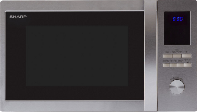 Sharp R922STWE Mikrowellen-Kombinationsgerät in Silber mit Grillfunktion und Automatikprogrammen, freistehend aus Edelstahl - Bild 1